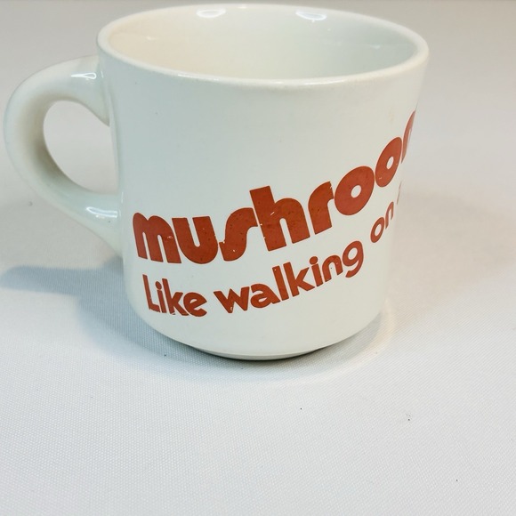 Vintage Mushrooms "Like Walking on Air" Coffee Mug Mervyn's Shrooms - Picture 2 of 7